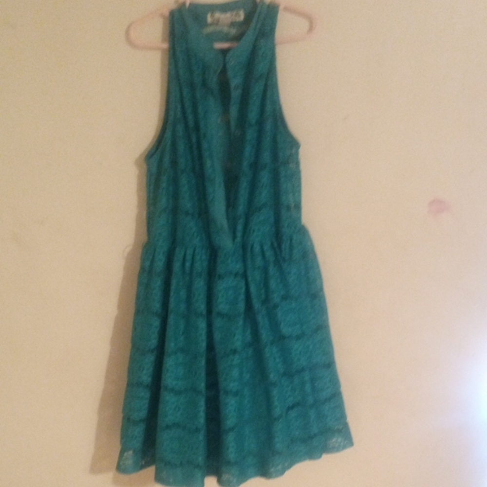 Knitworks Turquoise Sleeveless Kids Dress